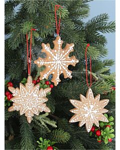 Gisela Graham - Set of 3 Resin Gingerbread Snowflake